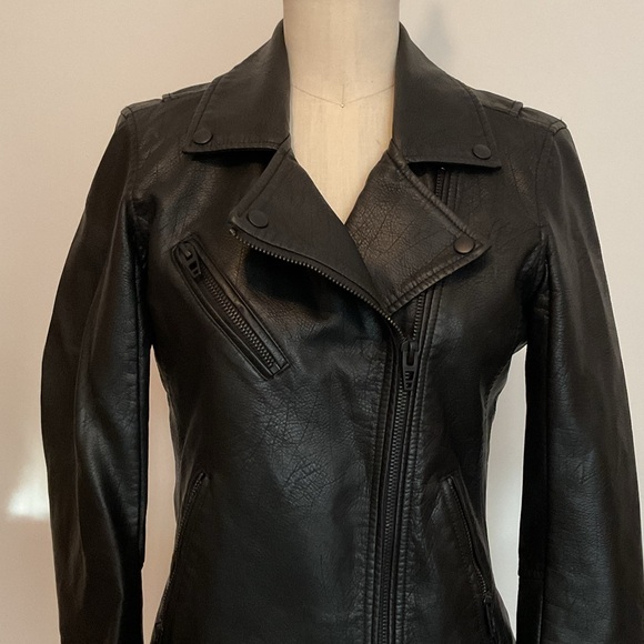 BlankNYC Black Moto Semi fitted Vegan Leather Jacket - Picture 2 of 14